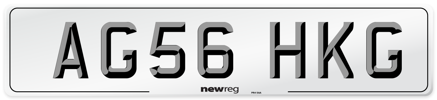 AG56 HKG Number Plate from New Reg